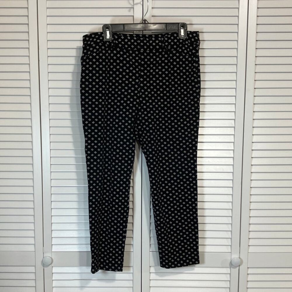 Old Navy Black White Polka Dot Pixie Ankle Mid-Rise Slimming Women Pants 12